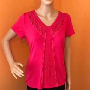 Skies are blue - Cecilia crochet front knit top